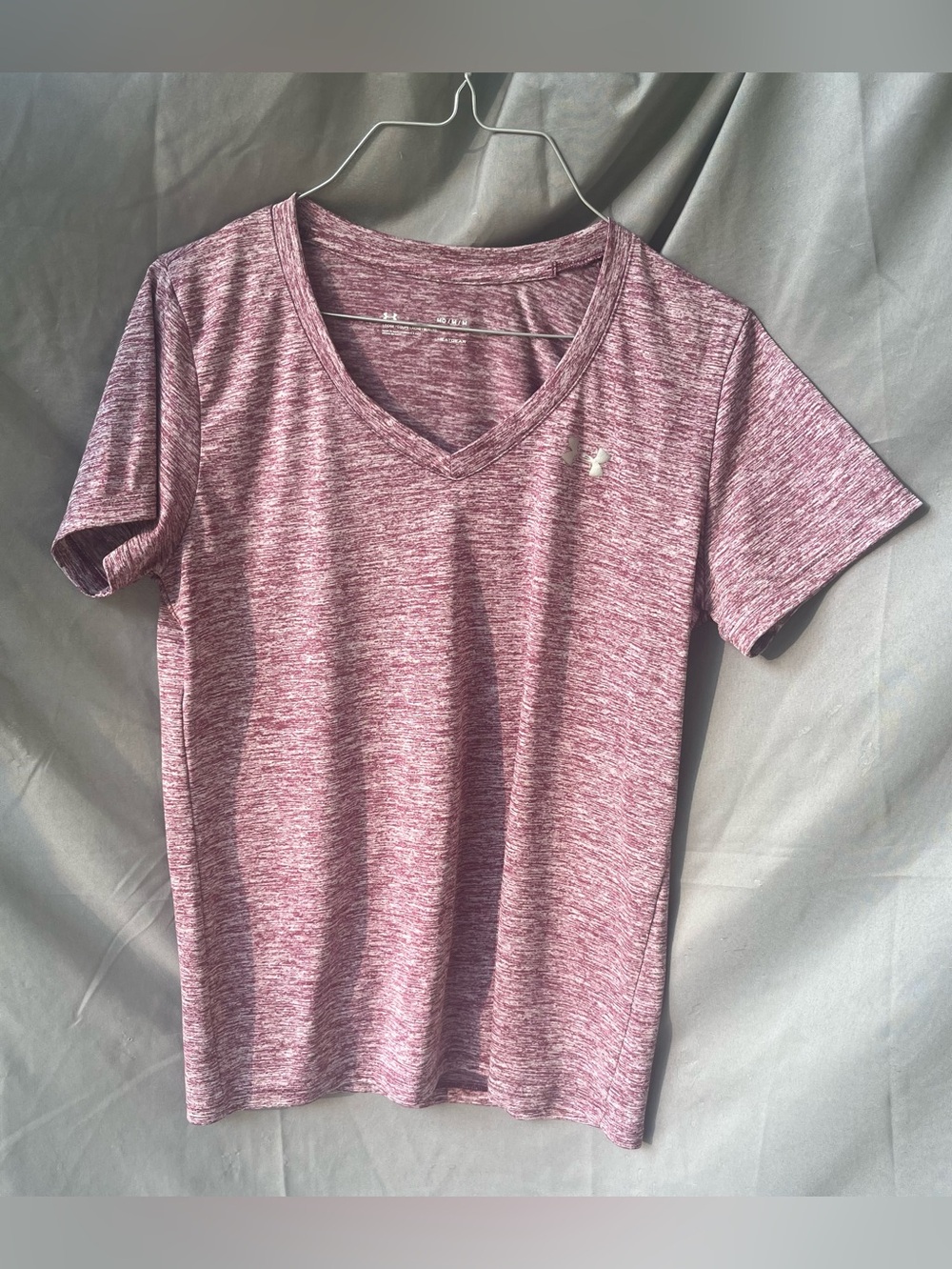 Under Armour Women's Heathered Mauve V-Neck Performance Tee